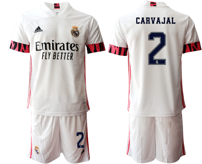 Men 2020-2021 club Real Madrid home #2 white Soccer Jerseys1->real madrid jersey->Soccer Club Jersey